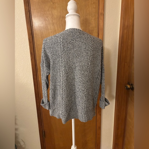 Madewell Heathered Gray Cotton Blend 3/4 Sleeve Crew Neck Sweater - Picture 5 of 10